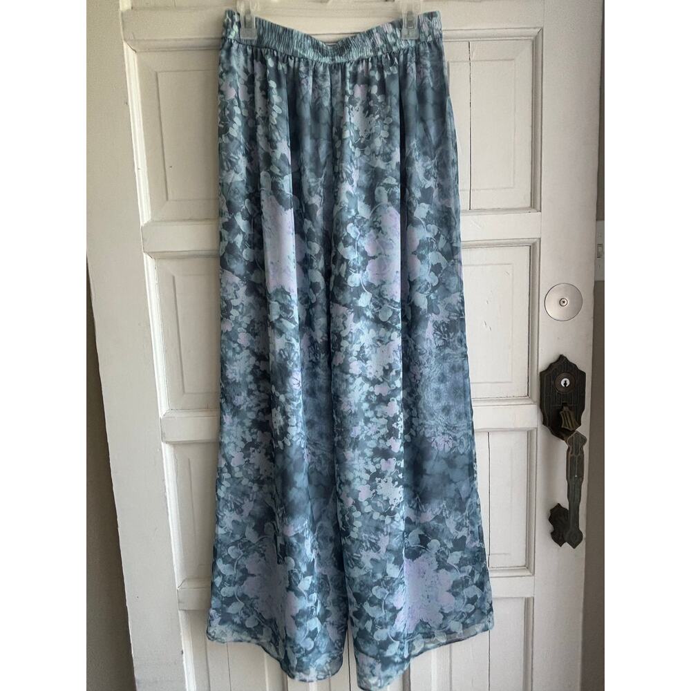 Victoria's Secret Resortwear Pull On Fully Lined Chiffon Pallazo Pants Medium